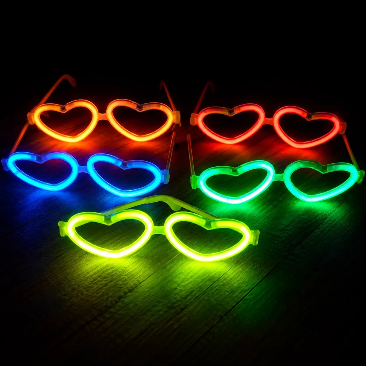 Óculos Glow Coração (Pack 6)