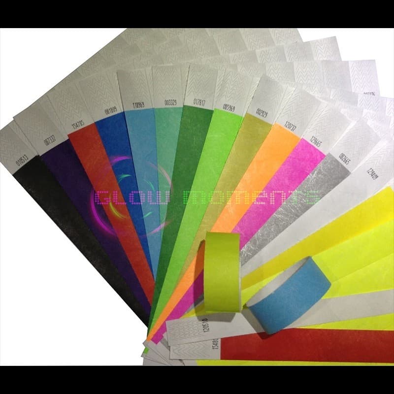 Pulseira Papel Inviolável Fluorescente tyvek
