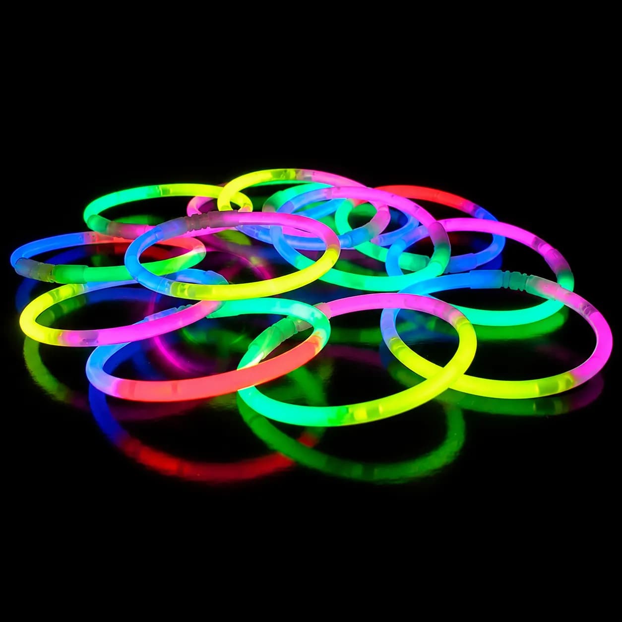 50 Pulseiras Glow Tri-Color