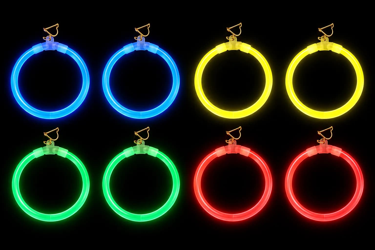 Brincos Redondos Glow Fluorescentes